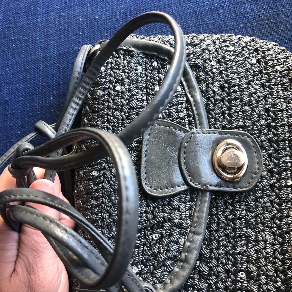 The Sak Originals Gray and Silver Crochet and Sequin Shoulder Bag - Picture 11 of 13
